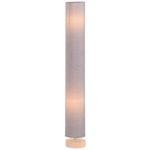 120H cm Wooden Base Floor Lamp W/Linen Fabric-Grey