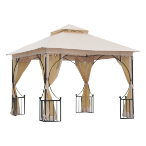 Metal Gazebo With Sides Beige 3m x 3m Waterproof Gazebo