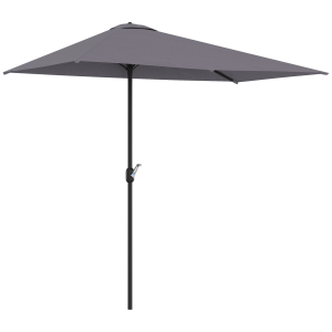 Half Parasol Semi Round UmbrellaCrank 2.3m, Grey NO BASE INCLUDED