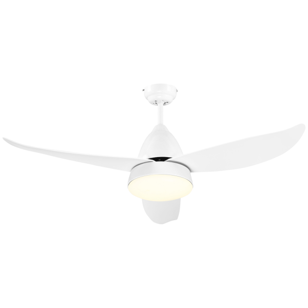 Reversible Ceiling Fan with Light, 3 Blades White LED Remote White