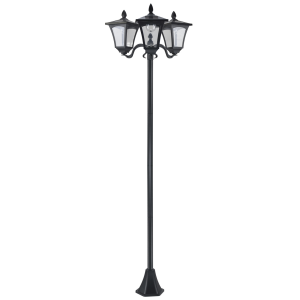 3-Solar Powered Lamp Post, IP44, 51.5Lx47Wx182.5H cm-Black