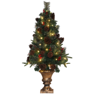 HOMCOM 4ft Artificial Christmas Tree with 60 Warm White LED Lights