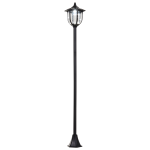 1.77m Tall Free-Standing ABS Garden Solar LED Lamp Post Black