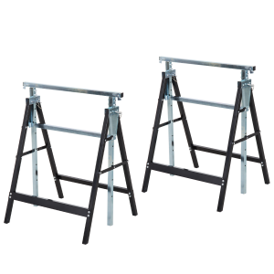 2xTelescopic Builders Trestle Work Bench-Black