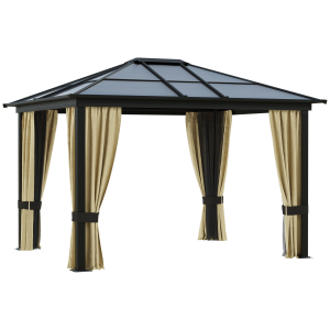 Garden Party Tent Gazebo 3x3.6 m-Brown/Beige