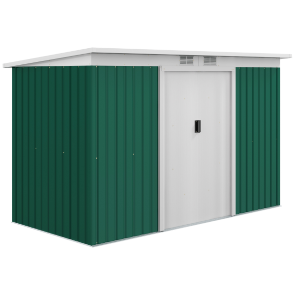 9ft x 4.25ft Garden Metal Storage Shed Equipment Tool Box Ventilation & Doors