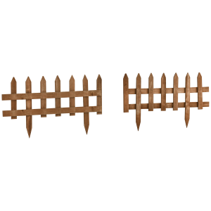 12 Pack Wooden Border Fences, Garden Fixed Picket Fence