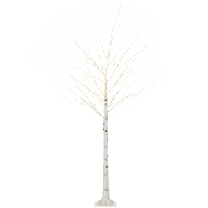 6ft Artificial White Birch Tree Light 96 Warm White Pre-Lit LED Light HOMCOM