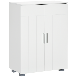 Modern Bathroom Floor Cabinet, with 3 Tier Shelves, White