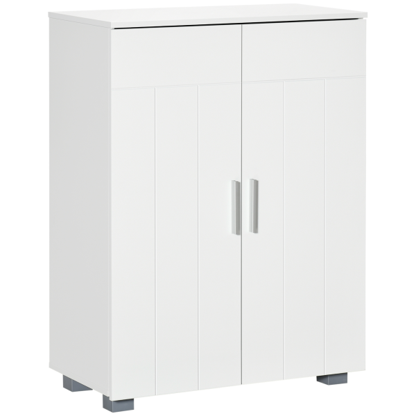 Modern Bathroom Floor Cabinet, with 3 Tier Shelves, White