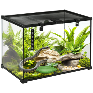 50 x 30 x 35 cm Reptile Terrarium for Lizards, Horned Frogs, Snakes, Black