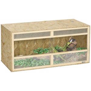 PawHut Reptile Terrarium, Climbing Pet Container w/ Transparent Sliding Doors