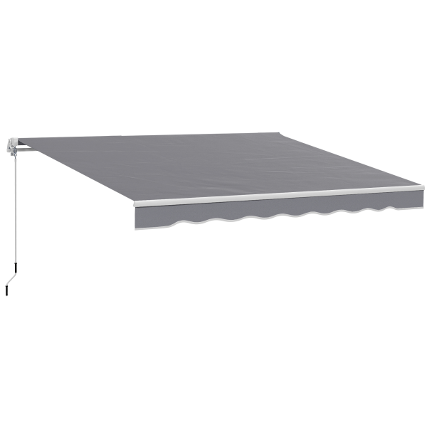 Outsunny Manual Retractable Sun Shade Awning - 2.5m x 2m Outdoor Canopy