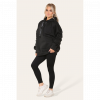 Oversized Ruched Sleeves Hoodie With Satin Ribbon with High Waist High Rise Seamless Ribbed Legging Set - Image 2
