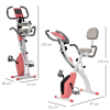 2-In-1 Upright Exercise Bike 8-Level Adjustable with Pulse Sensor Pink HOMCOM - Image 3