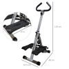 Foldable Stepper Adjustable Step Machine w/ Handlebar LCD Display, Grey HOMCOM - Image 3
