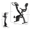 2-In-1 Upright Exercise Bike 8-Level Adjustable with Pulse Sensor Black HOMCOM - Image 3