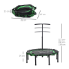 HOMCOM Foldable Trampoline Bouncer Jumper Adjust Handle for Adult Teens - Green - Image 3