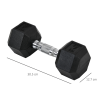 Hexagonal Dumbbells Kit Weight Lifting Exercise for Home Fitness 2x8kg HOMCOM - Image 3