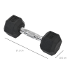 Hexagonal Dumbbells Kit Weight Lifting Exercise for Home Fitness 2x5kg HOMCOM - Image 3