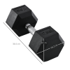 17.5KG Single Rubber Hex Dumbbell Portable Hand Weights Home Gym HOMCOM - Image 3