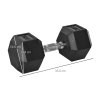 20KG Single Rubber Hex Dumbbell Portable Hand Weights Dumbbell Home Gym HOMCOM - Image 3