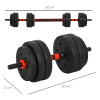 25kg Adjustable 2 IN 1 Barbell Dumbbells Weight Set for Body Fitness HOMCOM - Image 3