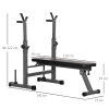 Adjustable Weight Bench Foldable with Barbell Rack and Dip Station HOMCOM - Image 3