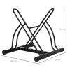 Reversible 2 Bike Holding Rack Steel Frame Outdoor Foot Caps Stand HOMCOM - Image 3