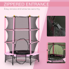 HOMCOM 4.6FT/75" Kids Trampoline with Safety Enclosure, Indoor Outdoor - Image 3