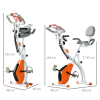 2-In-1 Upright Exercise Bike 8-Level Adjustable with Pulse Sensor Orange - Image 3