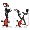 2-In-1 Upright Exercise Bike 8-Level Adjustable with Pulse Sensor Red - Image 3
