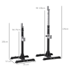 2 Pairs Barbell Squat Rack Portable Stand Weight Lifting Bench w/ Wheels - Image 3