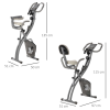 HOMCOM 2-In-1 Upright Exercise Bike 8-Level Adjustable with Pulse Sensor Grey - Image 3