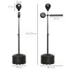 SPORTNOW Adjustable Speed Bag, Boxing Bag with Stand, Reflex Bar, Black - Image 3