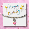 Small Happy Birthday Gift Hamper - Cubic Zirconia Heart Bracelet, Chocolates & Candle - Image 3