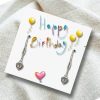 Small Happy Birthday Gift Hamper - Cubic Zirconia Heart Drop Earrings, Chocolates & Candle - Image 2