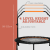 40" Foldable Mini Fitness Trampoline Rebounder Adjustable Foam Handle HOMCOM - Image 4