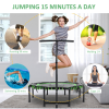 HOMCOM Foldable Trampoline Bouncer Jumper Adjust Handle for Adult Teens - Green - Image 4