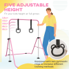 HOMCOM Adjustable Height Foldable Kids Gymnastics Bar with Non-Slip Mats, Pink - Image 4