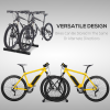 Reversible 2 Bike Holding Rack Steel Frame Outdoor Foot Caps Stand HOMCOM - Image 4