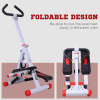 Foldable Stepper Adjustable Step Machine w/ Handlebar LCD Display, Red HOMCOM - Image 4