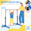 Adjustable Kids Gymnastics Bar Horizontal Training w/ Steel Frame Wood Bar Blue - Image 4