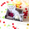 Small Happy Birthday Gift Hamper - Cubic Zirconia Heart Necklace, Chocolates & Candle - Image 4