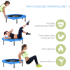 96 cm Foldable Mini Fitness Trampoline Exercise Rebounder Jumper, Blue HOMCOM - Image 5