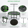 HOMCOM Foldable Trampoline Bouncer Jumper Adjust Handle for Adult Teens - Green - Image 5