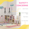 HOMCOM Adjustable Height Foldable Kids Gymnastics Bar with Non-Slip Mats, Pink - Image 5