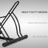 Reversible 2 Bike Holding Rack Steel Frame Outdoor Foot Caps Stand HOMCOM - Image 5