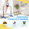 Adjustable Kids Gymnastics Bar Horizontal Training w/ Steel Frame Wood Bar Blue - Image 5