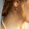 Cubic Zirconia Gold Heart Drop Earrings - Image 2